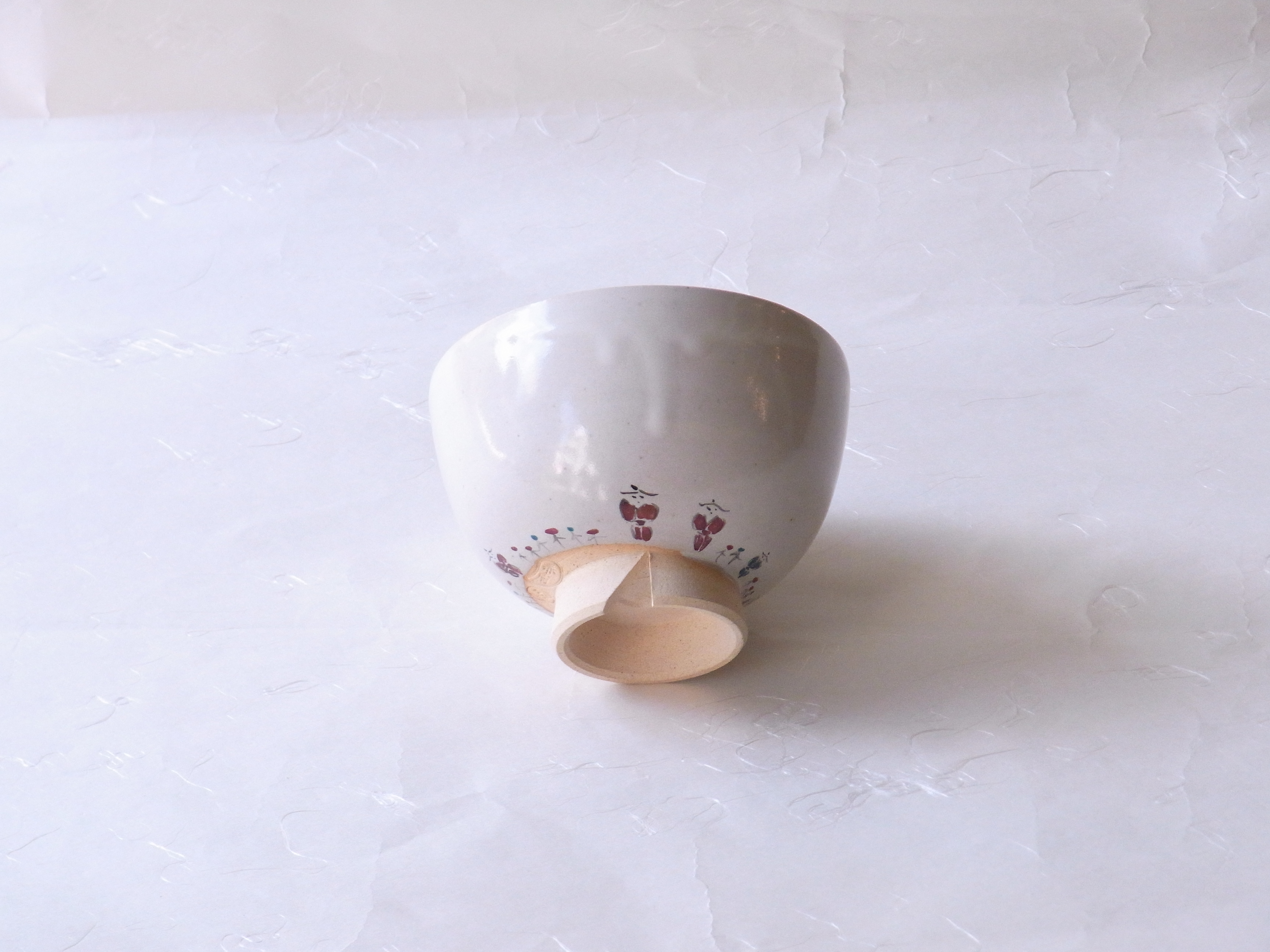 大塩昭山 作 赤膚（あかはだ）焼 奈良絵 抹茶碗 | 小林漆陶 映える器