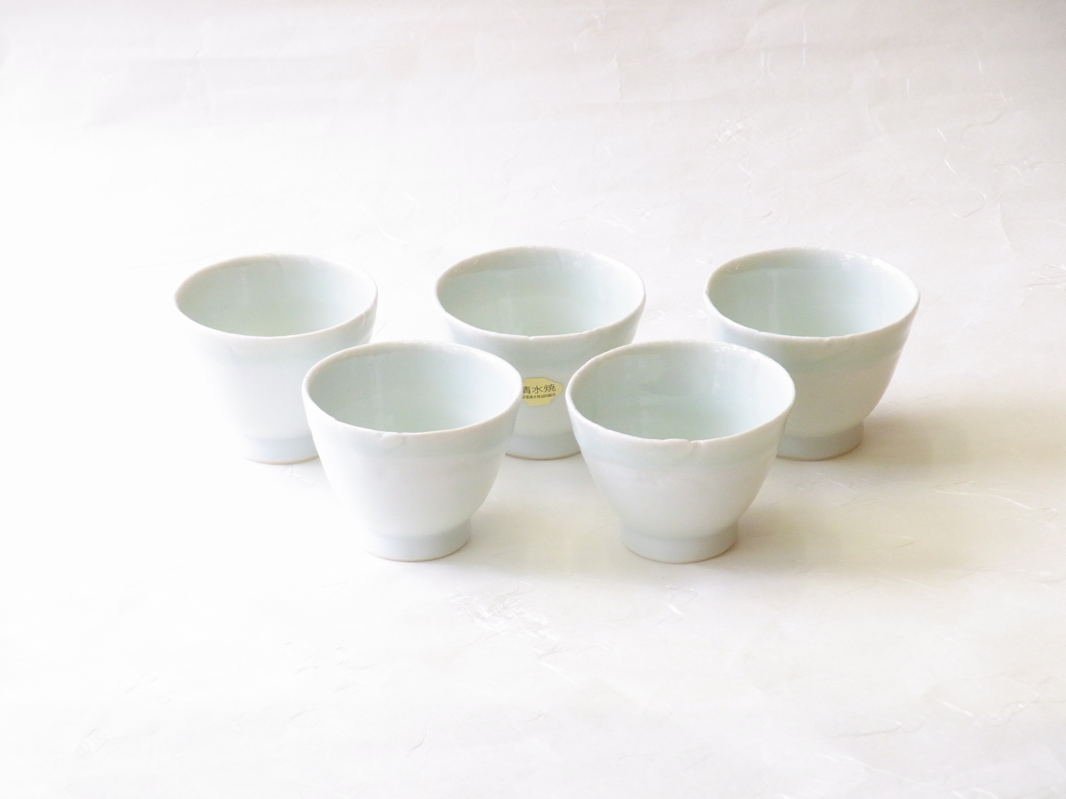 清水焼 徹 作 白磁 煎茶碗 5客揃え   小林漆陶 映える器ギャラリー