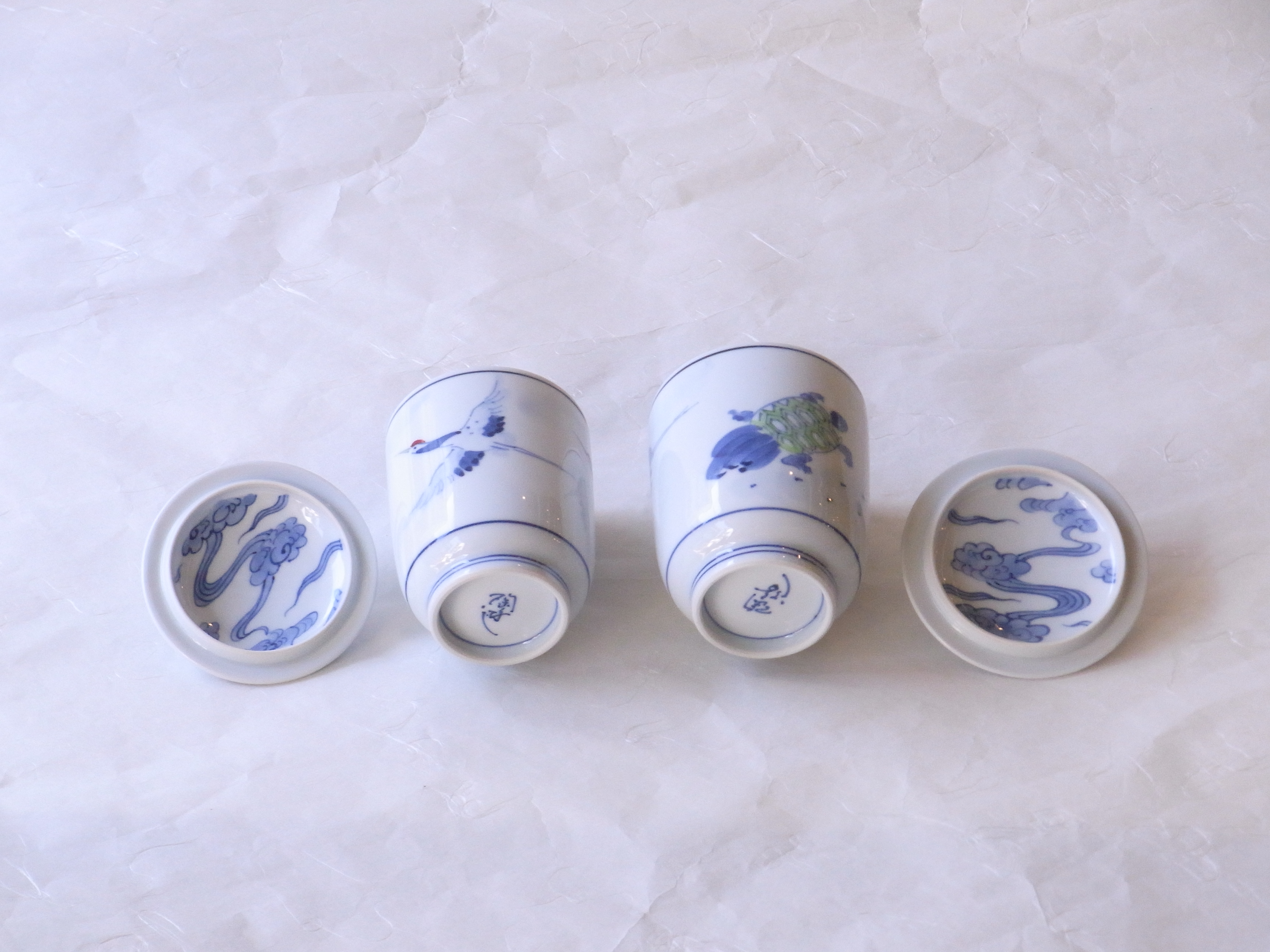 日本製 色重ね 手づくりガラス ボウル（鉢） ホワイト・グリーン