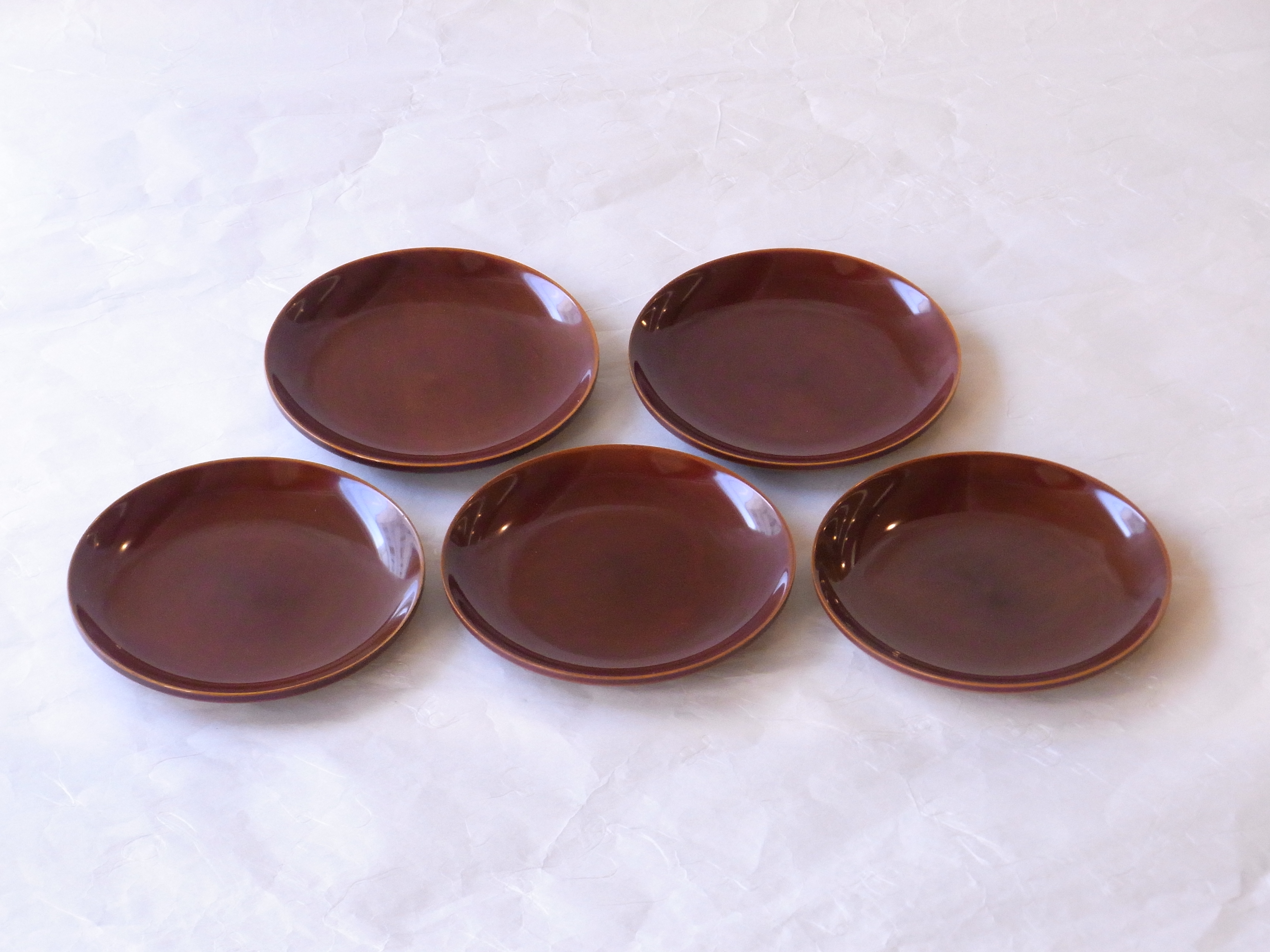 飛騨春慶塗 木製 くりぬき 4.5寸 銘々皿５枚揃 本うるし塗 | 小林漆陶
