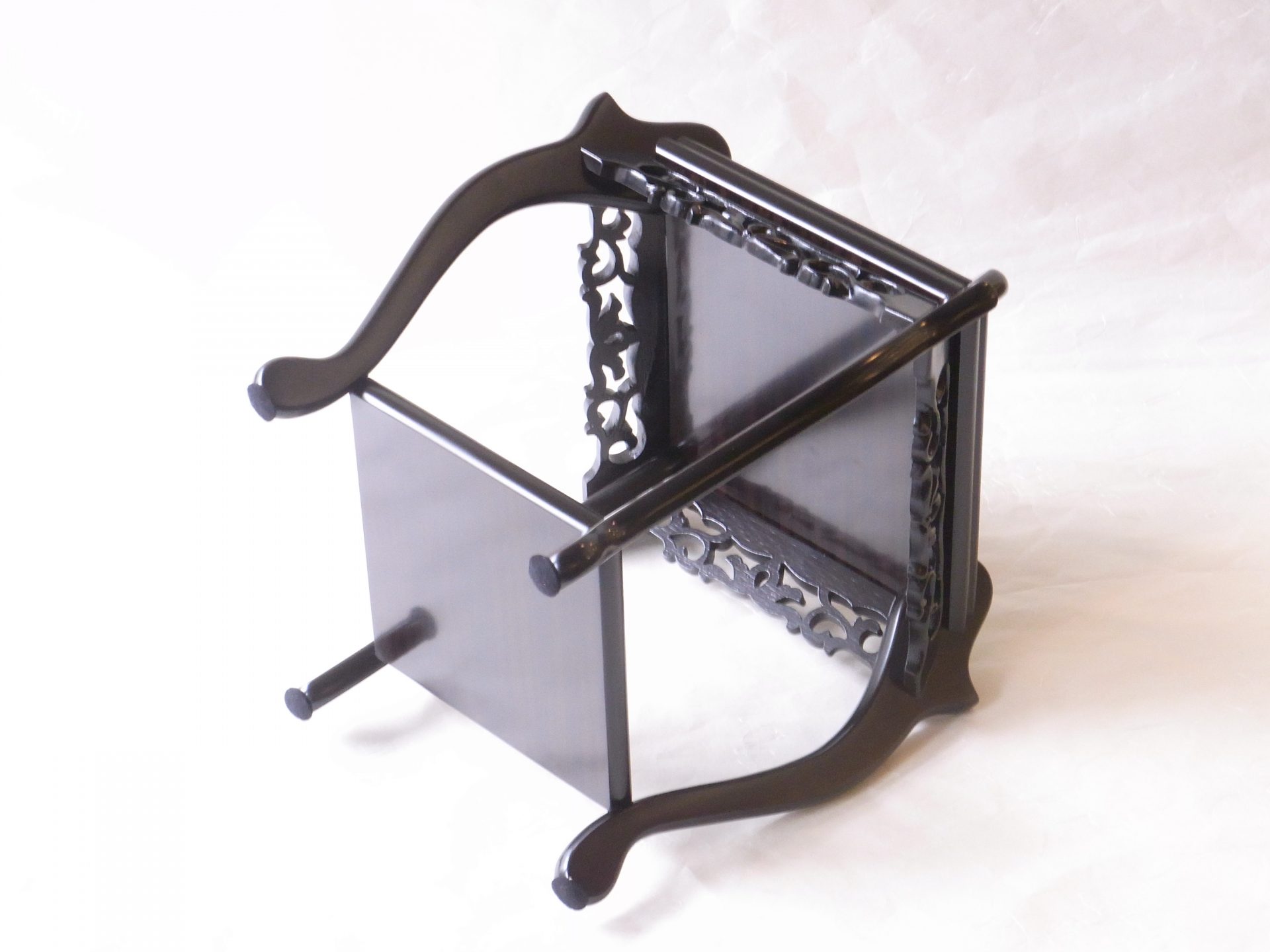 日本製 ミニ中卓 黒檀調 花台（香炉台） | 小林漆陶 映える器